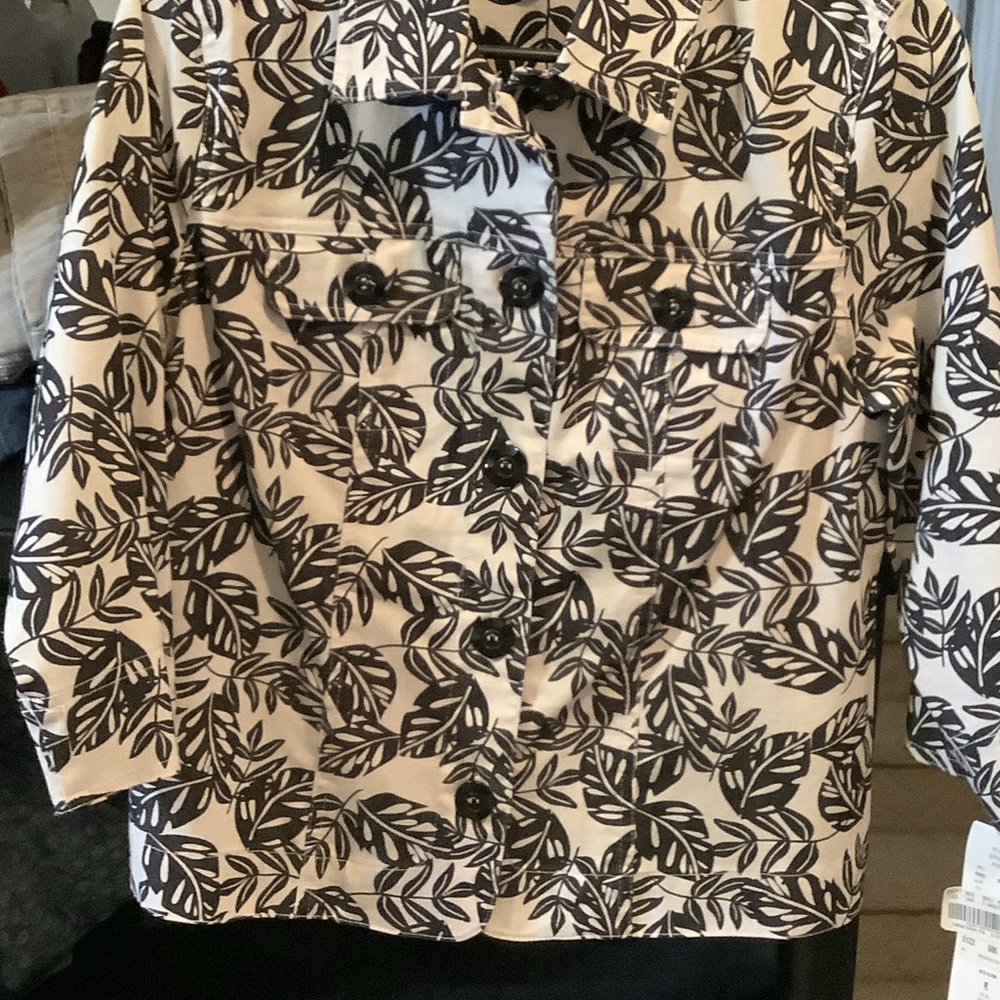 Napa Valley‎ Leaf Print Women's Jacket, button front - Picture 3 of 10